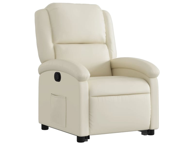  Fauteuil inclinable salon, fauteuil relax crème similicuir shl96866  - Conforama D