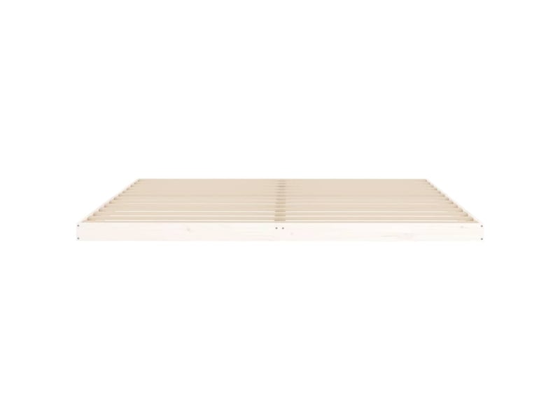  Lit double- lit adulte -  cadre de lit sans matelas blanc 200x200 cm bois massif de pin  - Conforama D