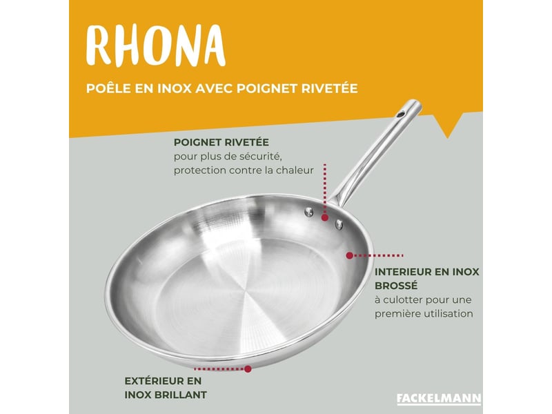  Lot de 4 casseroles 16182022 cm et 2 poêles en inox 2024 cm avec couvercles fackelmann rhona 9133350B88 - Conforama D