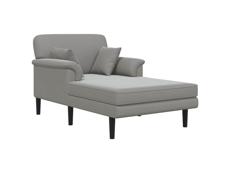 Vidaxl chaise longue gris clair velours - Conforama A