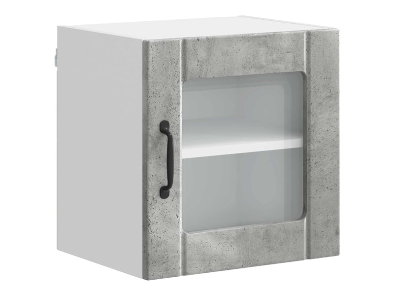 Meuble mural de cuisine, cabinet en verre mural gris béton 40x31x40cm shl1619 - Conforama A