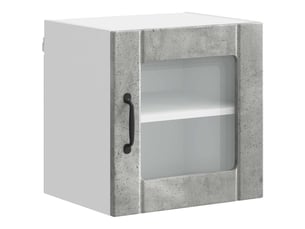 Meuble mural de cuisine, cabinet en verre mural gris béton 40x31x40cm shl1619