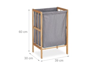 Meuble à linge moderne pratique rangement salle de bain 30 l en bambou naturel 13_0013941