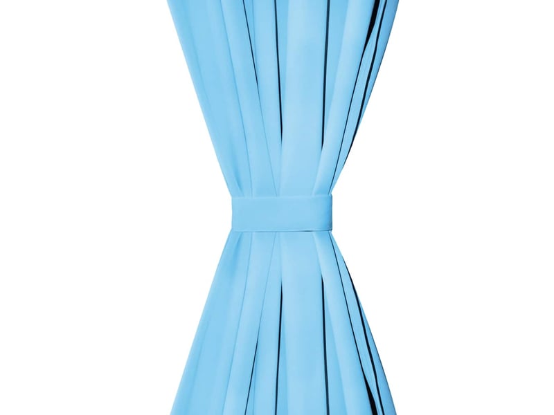  Lot de 2 rideaux avec œillets métalliques 135 x 175 cm turquoise cf43589  - Conforama C