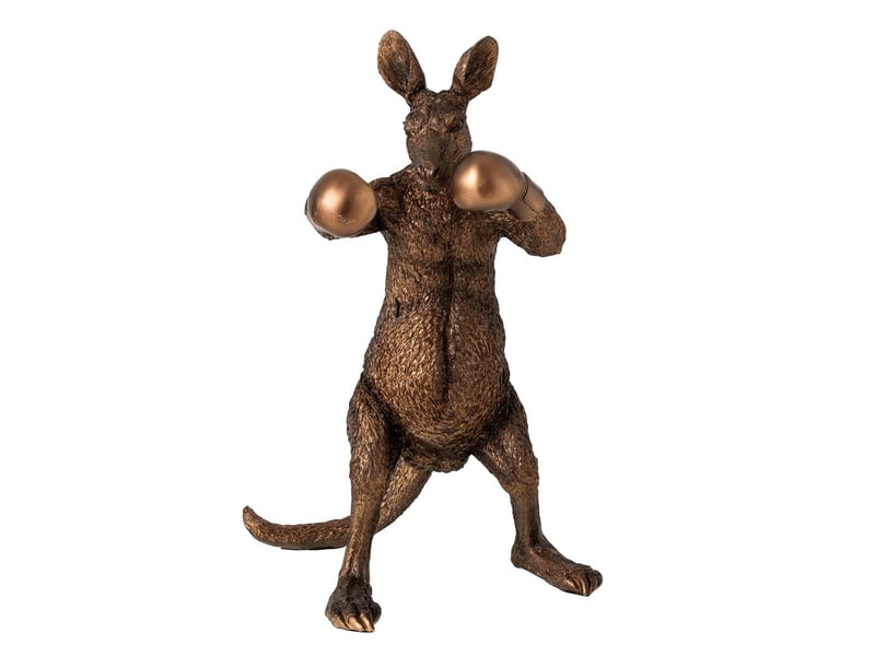  Statuette kangourou boxer arno 40cm bronze  - Conforama A