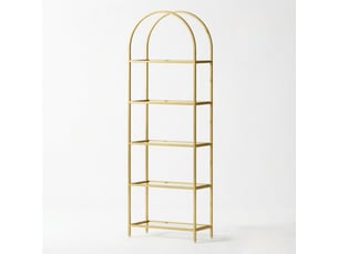 Bibliotheque coloris doré 5 étagère(s) <strong>KORFEE</strong> <strong></strong> - 12.7 cm x 60 cm