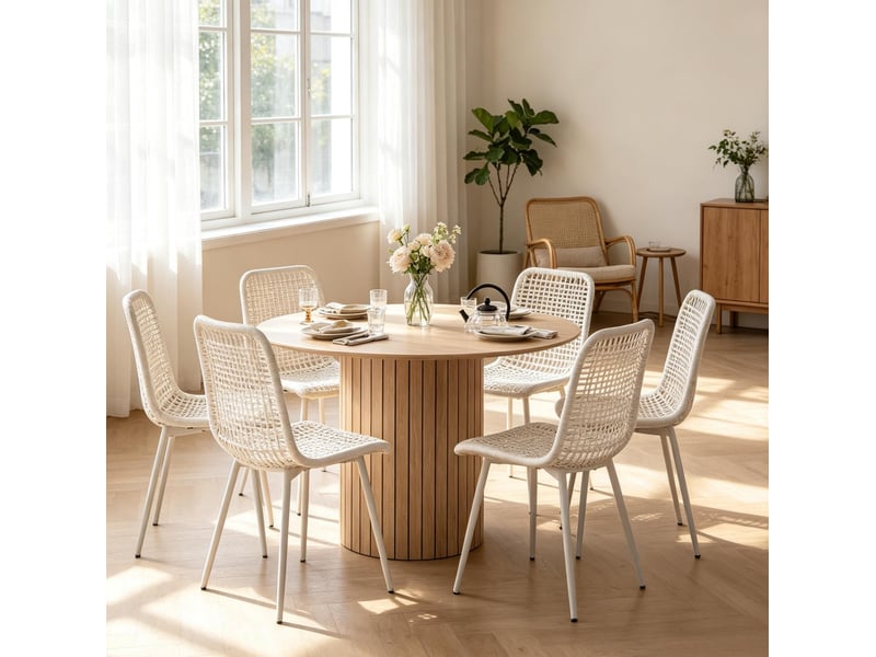  Table à manger ronde 120 cm pour 4 à 6 personnes evryae  - Conforama C