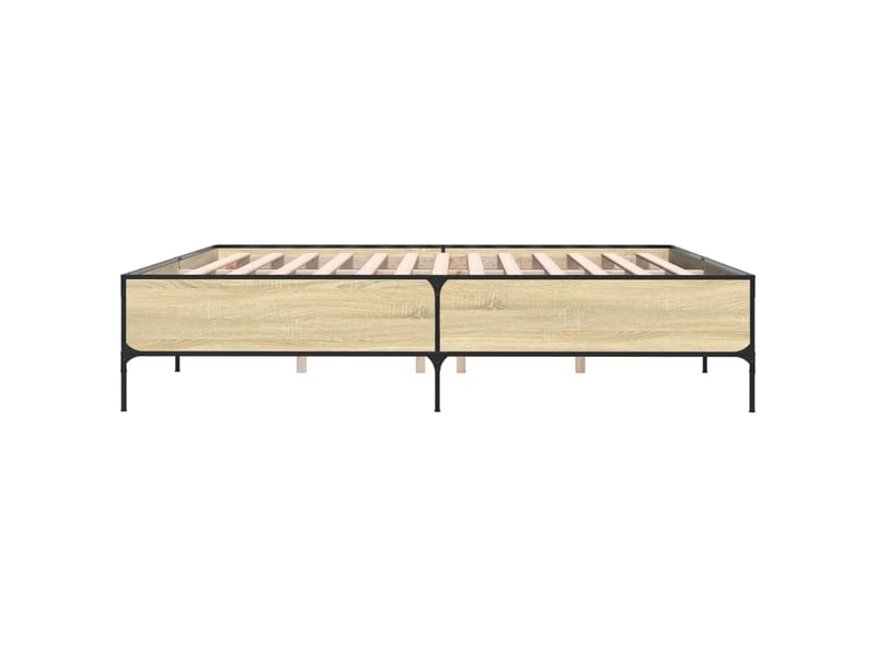  Lit double- lit adulte -  cadre de lit sans matelas chêne sonoma 200x200 cm  - Conforama D