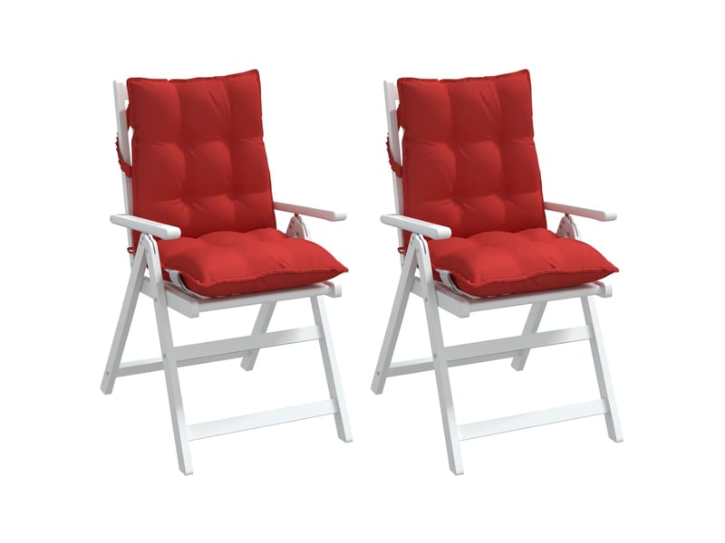  Lot de 2 coussins d'extérieur, coussins de chaise rouge 100 x 50 x 7 cm cf56398  - Conforama D