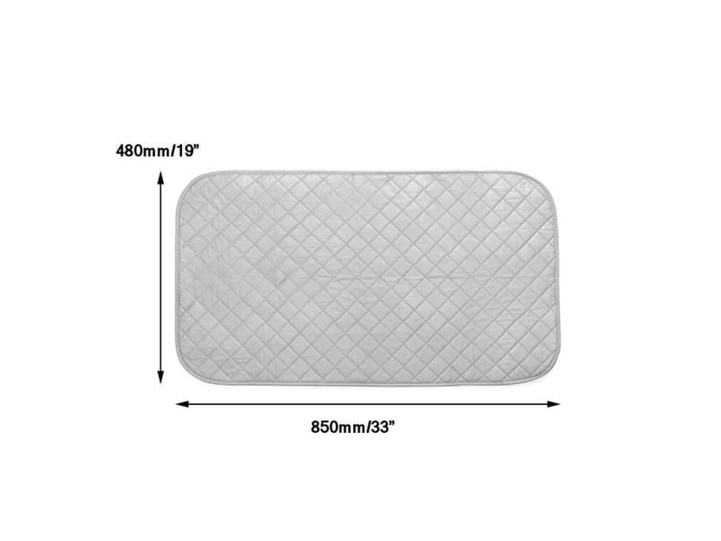  Nappe de repassage 48x85cm en coton tissu résistante à la chaleur pliable gris  - Conforama B