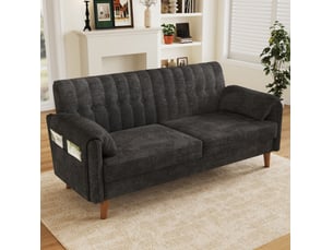 Canapé droit fixe <strong>MAISENTIEL</strong> <strong></strong> 2 places Tissu gris