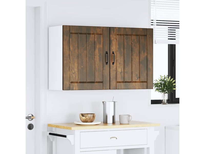  Meuble de rangement, armoires murales de cuisine lucca en bois d'ingénierie chêne fumé  - Conforama C