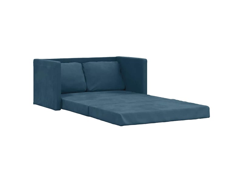 Canapé-lit 2 en 1 bleu 122x204x55 cm velours - Conforama A