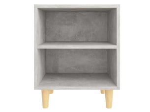 Table de chevet - cabinet de chevet - table de nuit avec pieds en bois gris béton 40x30x50 cm