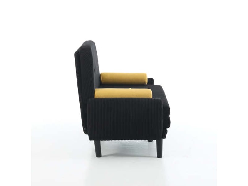 Canapé loveseat - velours côtelé - noir - multiforme - dossier réglable - rangement facile noir - Conforama A