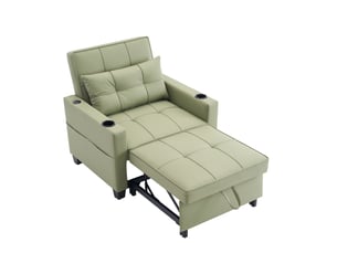 Fauteuil convertible MODENVIE  Tissu / Simili vert vendu A l'unité
