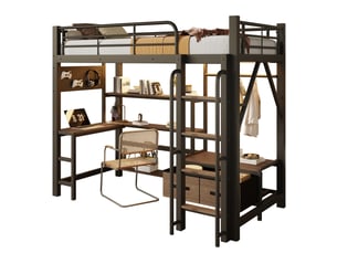 Lit mezzanine 90x200 cm <strong>HAUSS SPOLE</strong> <strong></strong> coloris noir