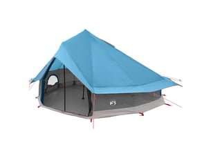 Tente tipi, tente de camping 18 personne bleu polyester et acier