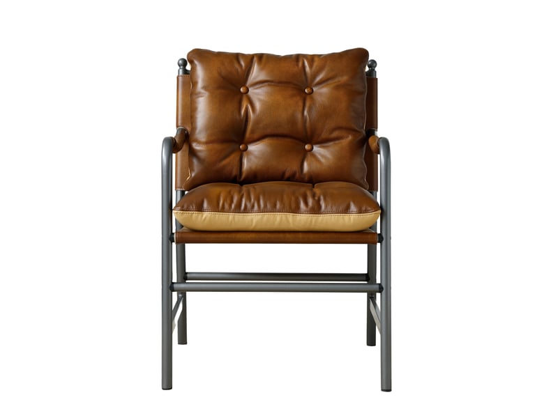  Fauteuil en cuir marron avec cadre en métal noir W5978P510412 - Conforama A