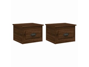 Lot de 2 tables de chevet - cabinet de chevet - table de nuit murales chêne marron 41,5x36x28 cm