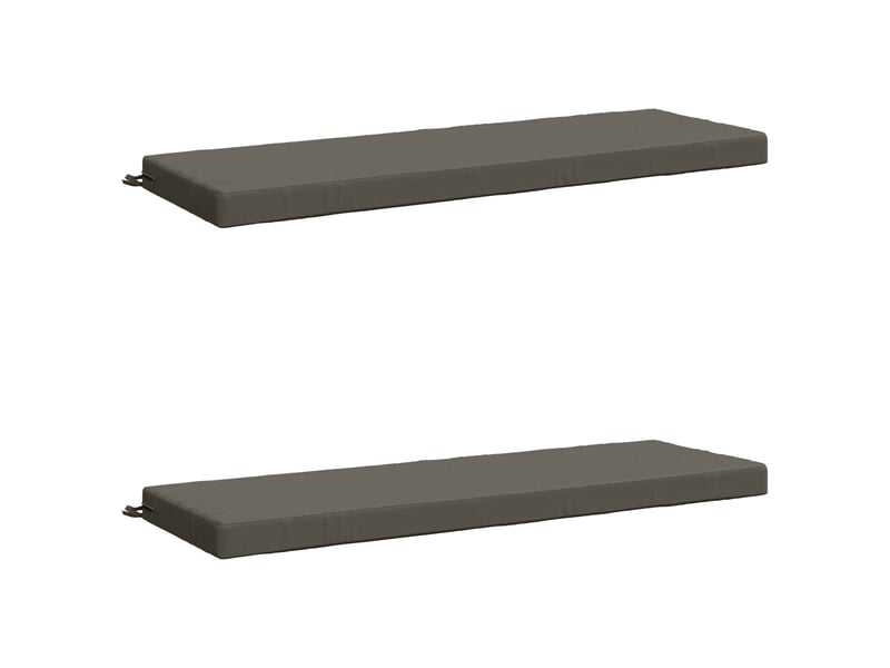 Lot de 2 coussins de banc, coussins d'assise soest 100 % polyester gris cf57245 - Conforama A