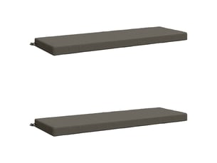 Lot de 2 coussins de banc, coussins d'assise soest 100 % polyester gris cf57245