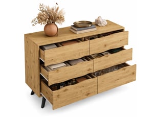 Buffet 0 porte(s) 6 tiroir(s) - 120 cm coloris bois clair