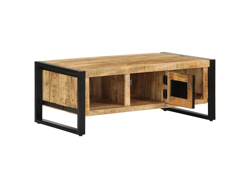  Table basse - table de salon - table à thé 90x50x36 cm bois de manguier massif brut  - Conforama D