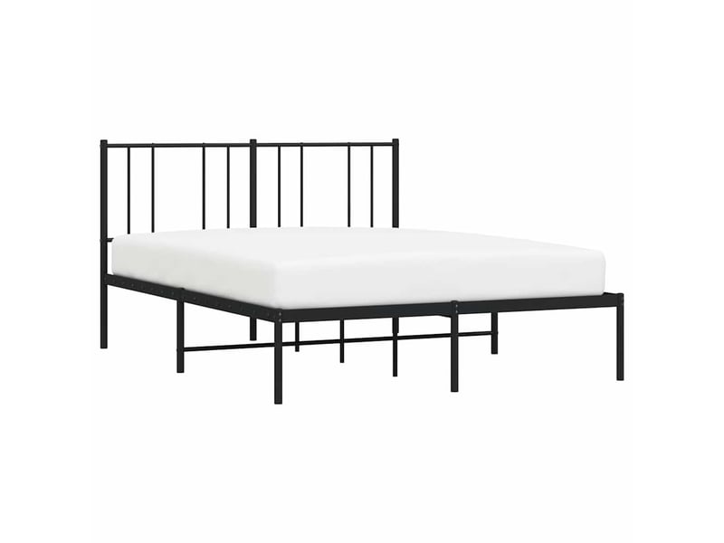  Lit double- lit adulte -  cadre de lit métal sans matelas avec tête de lit noir 150x200cm  - Conforama D