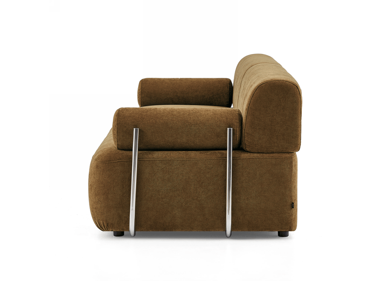  Canapé 3 places en tissu tramé toucher doux caramel volta 1VOL3PTTCA - Conforama C