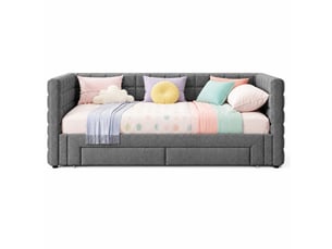 Lit extensible 90x200 cm MAISENTIEL coloris gris