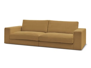 Canapé droit fixe BOBOCHIC LEONARD 3 places Tissu jaune