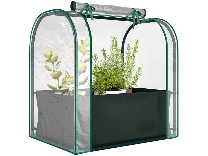  Mini serre avec sac de plantation, petite serre portable pour l'intérieur et l'extérieur, 68 x 50 x 70 cm, verte  - Conforama A