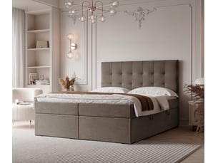 Lit coffre 160x200 cm IDOHOME IMPERIAL coloris marron