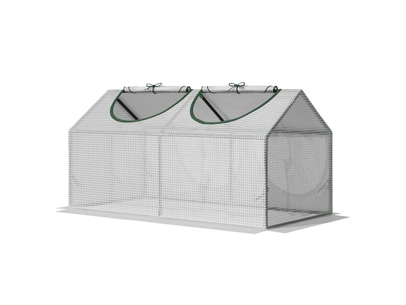  Serre extérieur 120x60x60 cm, 2 fenêtres enroulables, pe 140 gm², acier imperméableanti-uv, planteslégumes, translucide.  - Conforama A