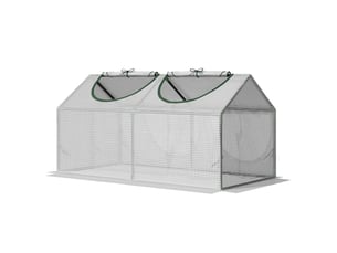 Serre extérieur 120x60x60 cm, 2 fenêtres enroulables, pe 140 gm², acier imperméableanti-uv, planteslégumes, translucide.