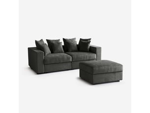 Canapé droit fixe AHD AMAZING HOME DESIGN  3 places Tissu gris