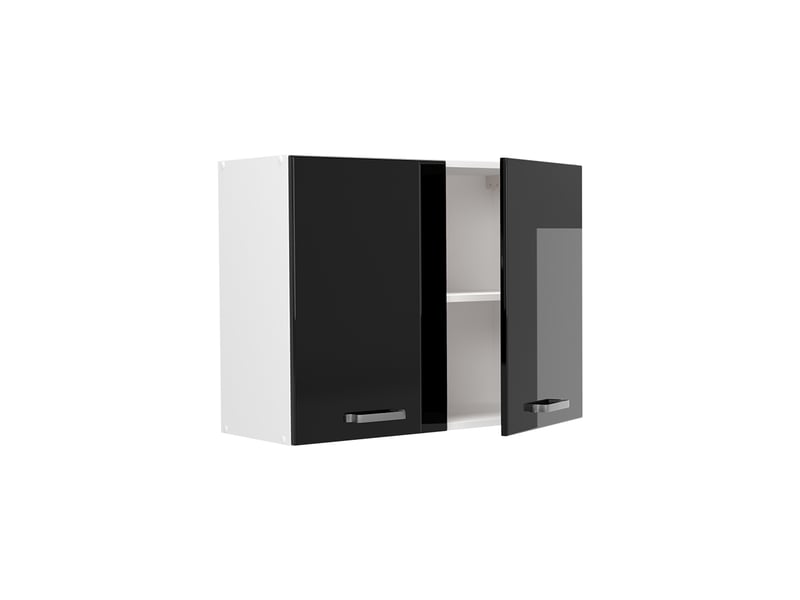  Vicco armoire en verre, noir haute brillanceblanc, 80cm  - Conforama C