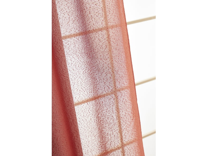 Rideau ajustable + 8 anneaux pince 140 x 270 cm polyester effet bouclette elda terracotta 15669 - Conforama D