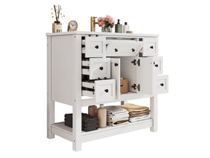 Meuble sous lavabo sur pied 91,5x46,5x90 cm avec vasque en céramique blanc