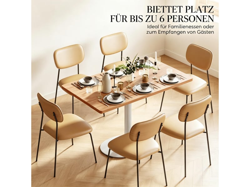  Table à manger rectangulaire 6 personnes effet chêne et blanc 120 x 70 x 75 cm T5828P578033 - Conforama D