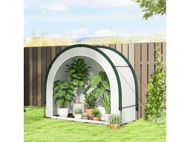  Serre de jardin pliable et portable, petite serre de balcon en bâche pe et porte zippée, 200 x 80 x 164 cm, vert  - Conforama C