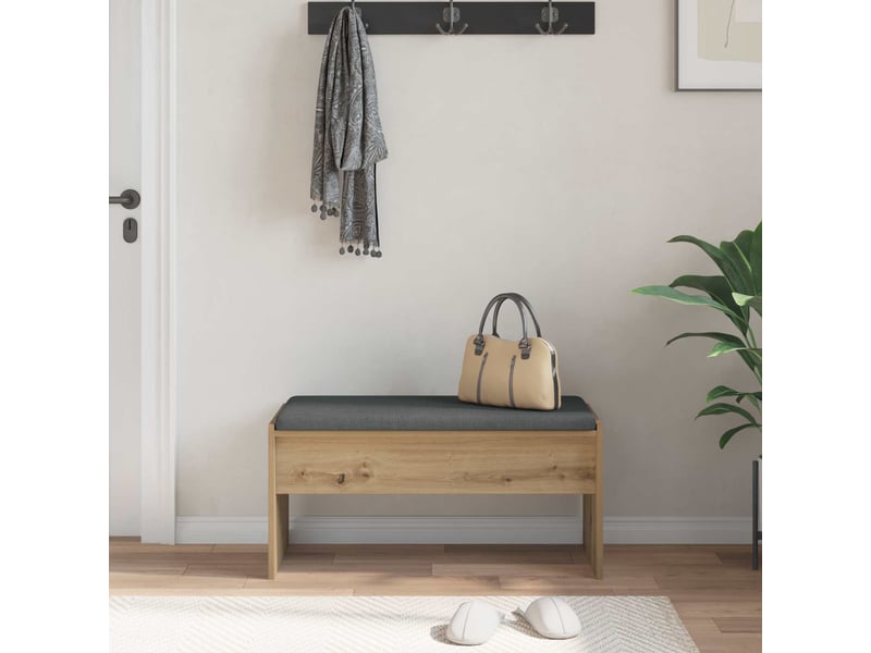  Banc d'entrée, banc interieur chêne artisanal 83x38x40 cm  - Conforama D