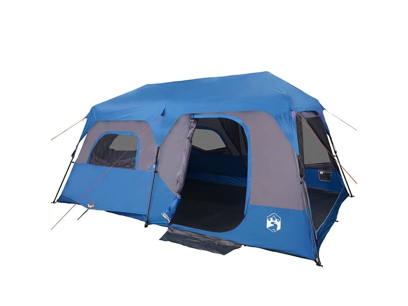  Tente de camping, tente familiale 9 personnes bleu libération rapide imperméable  - Conforama C