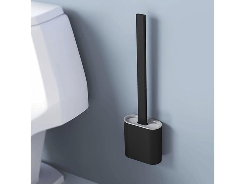  Brosse wc de luxe avec support - brosse wc flexible en silicone - comprend un système de montage - à poser ou à suspendre - brosse wc Toilet brush holder-LM3-A033-Z - Conforama B