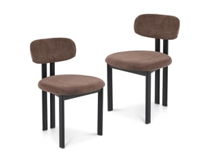 Lot de 2 chaises franca de salle à manger en tissu - brun