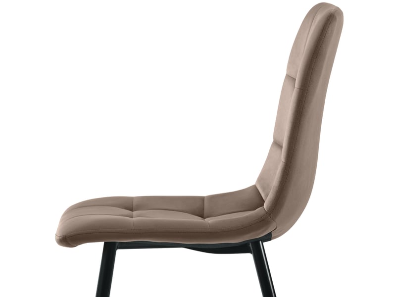  Ensemble table et 4 chaises moderne, plateau mdf blanc effet marbre et sièges en velours marron confortables  - Conforama E
