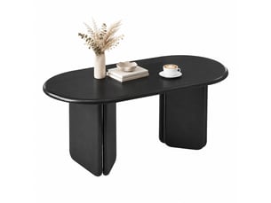 Table basse ovale coloris noir <strong>CHICFURN</strong> <strong></strong> - 50 cmx99 cm
