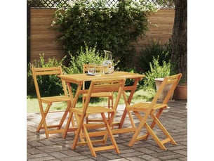 Ensemble bistrot 5 pcs huile naturelle bois d'acacia massif