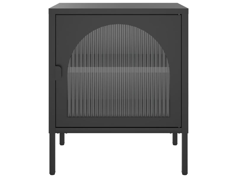  Table de chevet - cabinet de chevet - table de nuit noir 50x35x60 cm verre et acier  - Conforama D